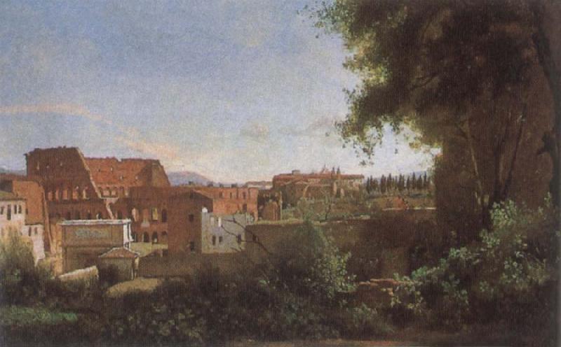 Jean Baptiste Camille  Corot The Colosseum View frome the Farnese Gardens oil painting image